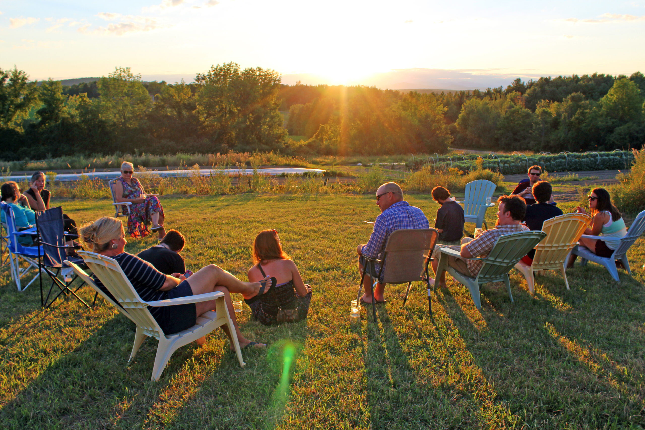 group-at-sunset