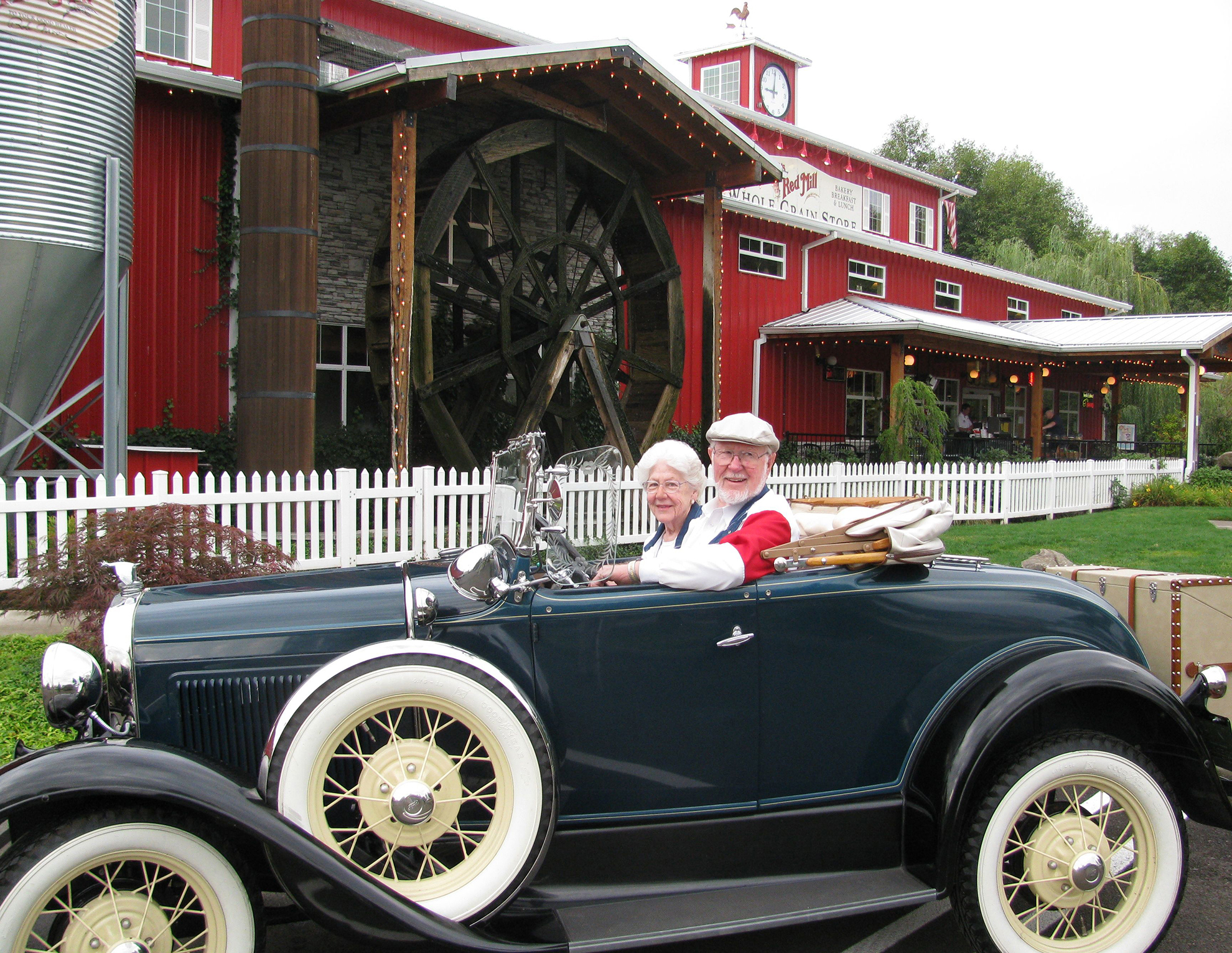 Bob and his wife Charlee at the Bob's Red Mill Headquarters