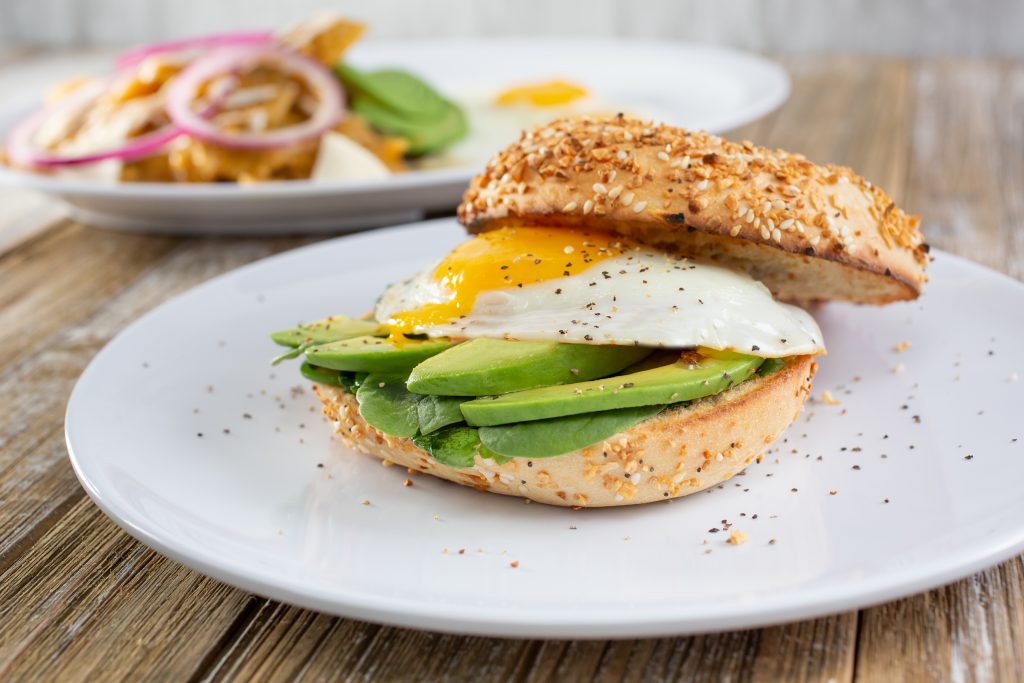 Poached Egg & Avocado Bagel Sandwich Middlebury Food Coop