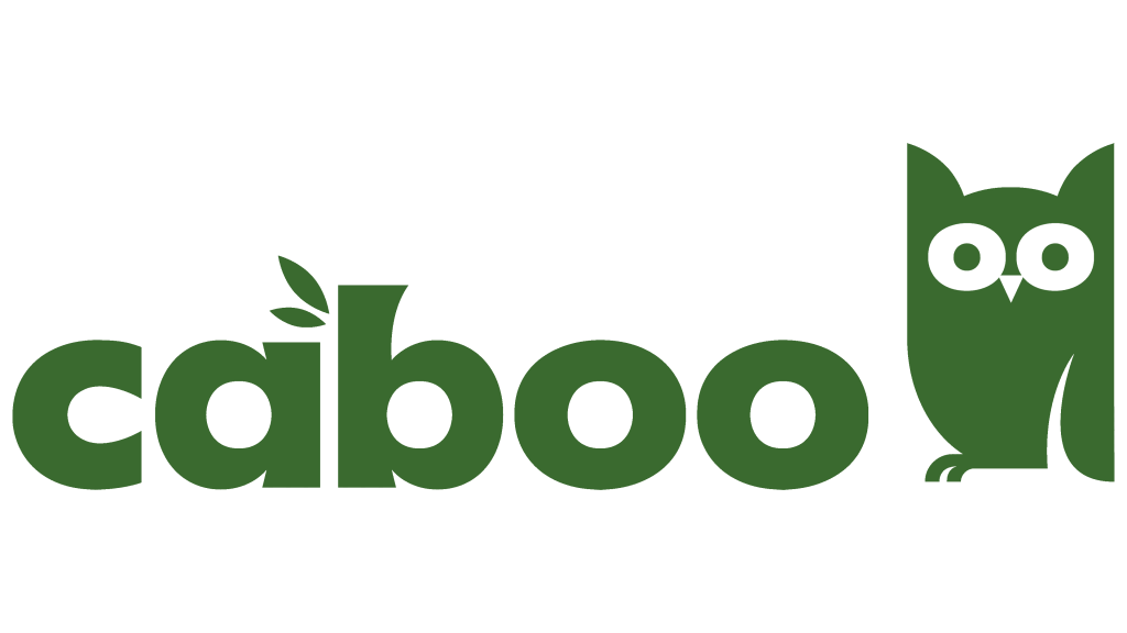 Caboo logo featuring an owl and two leaves