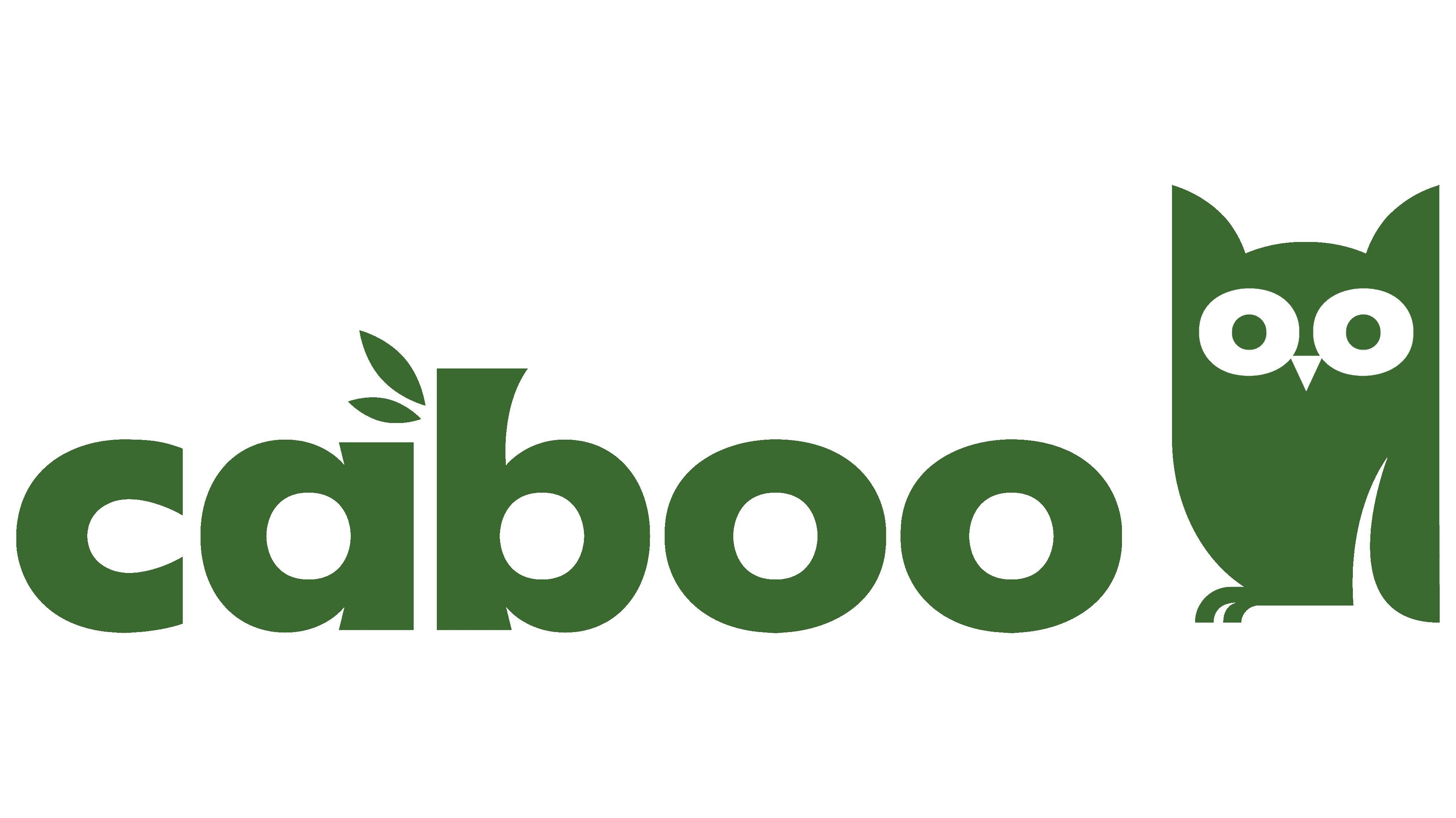 Caboo logo featuring an owl and two leaves