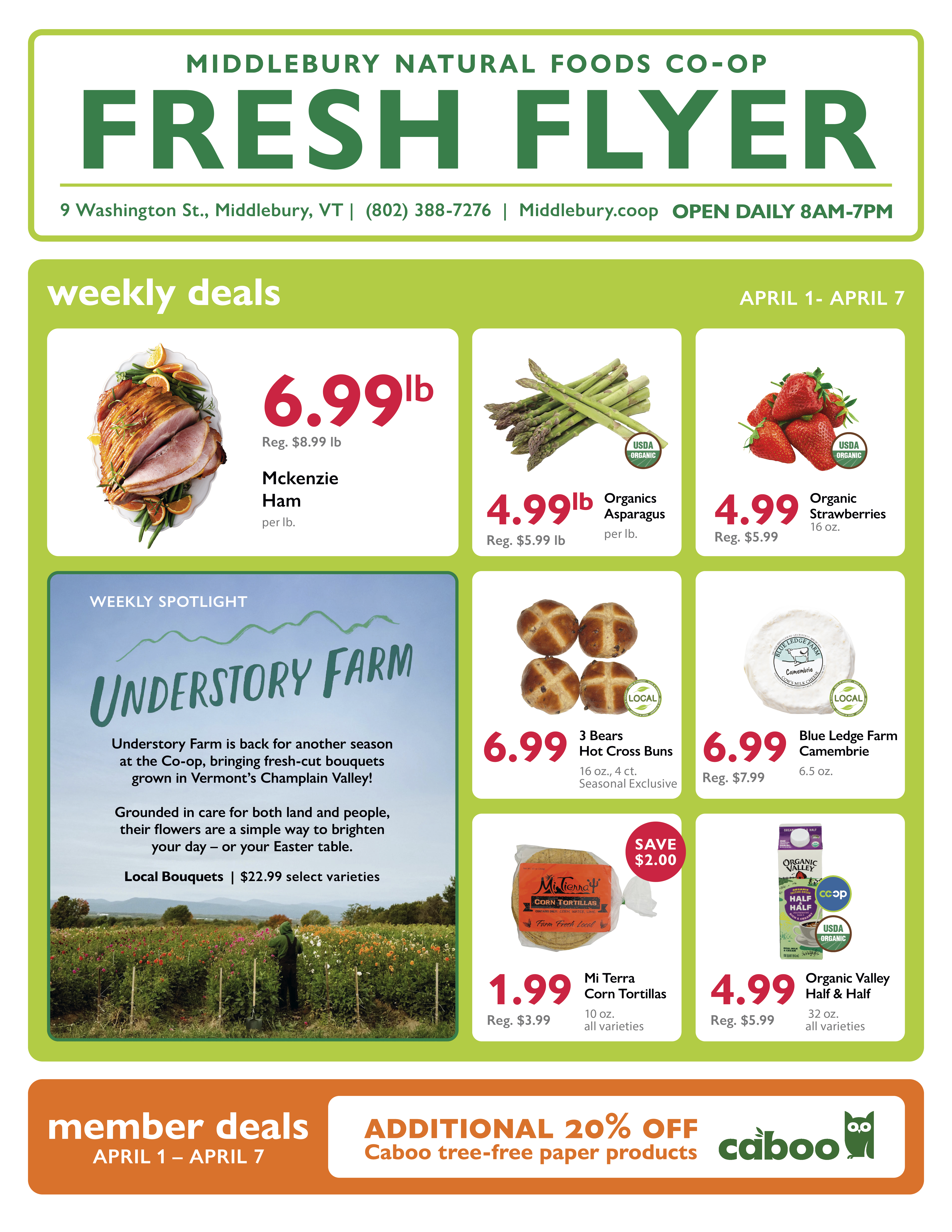 Weekly Fresh sales flyer from the Middlebury Coop