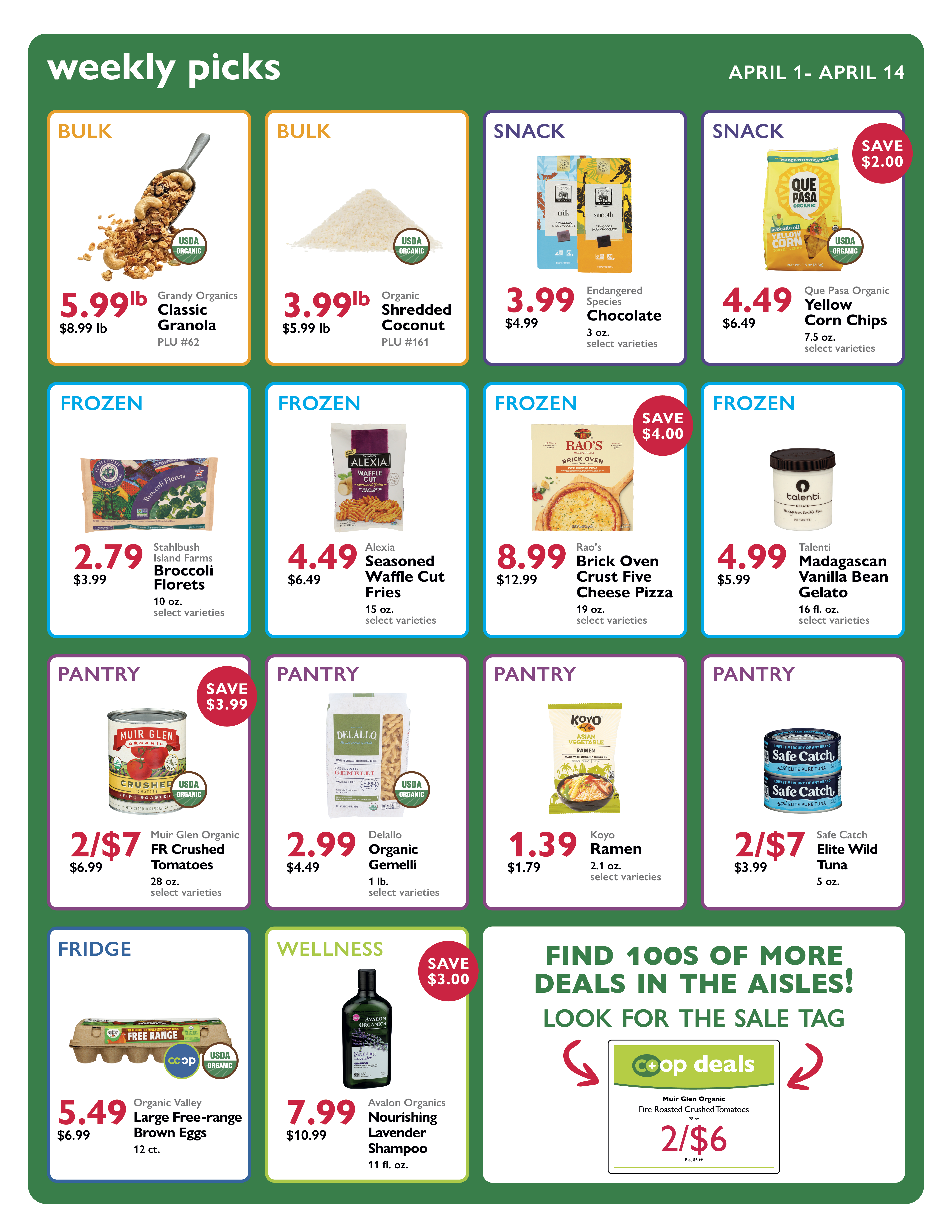 Bi-weekly deals from April 1 through April 15