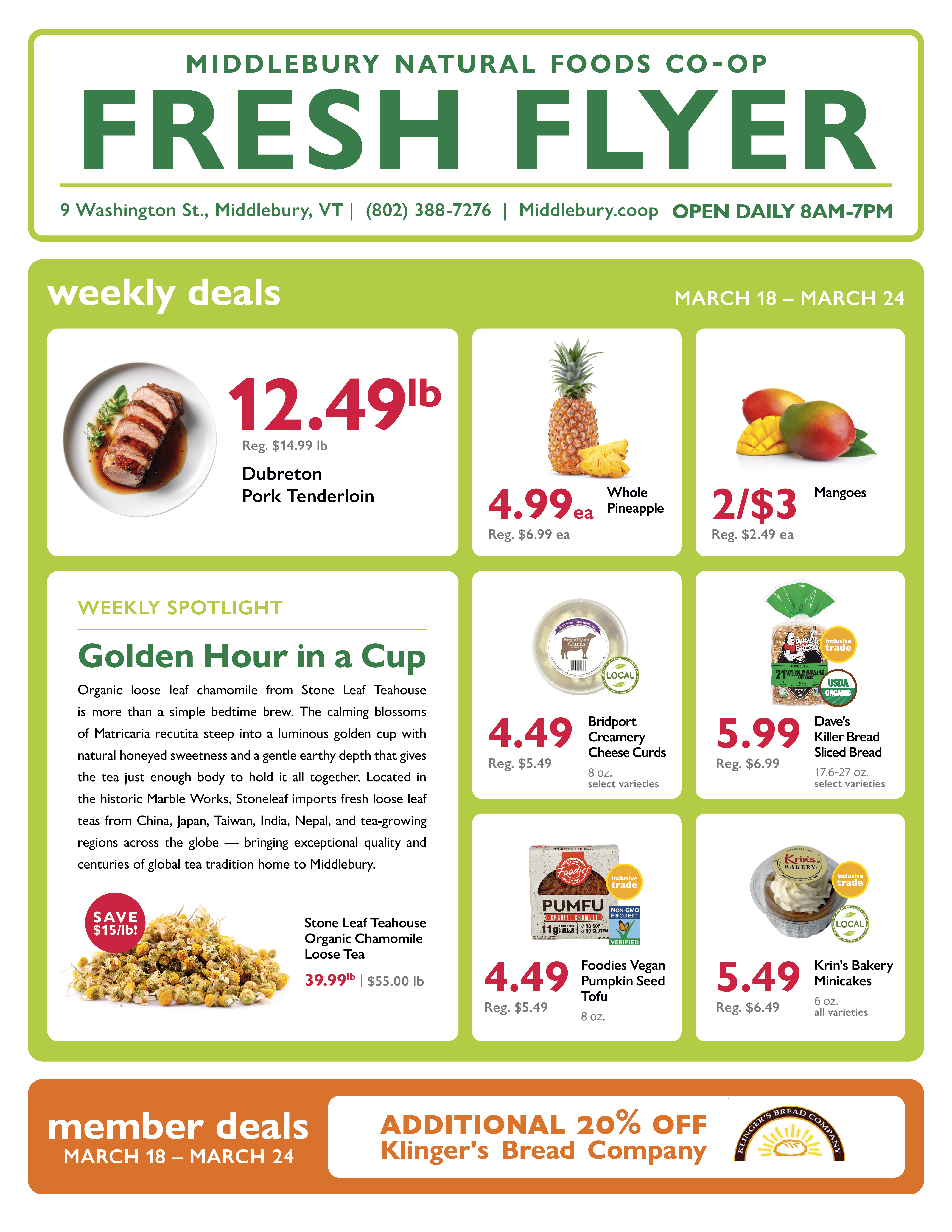 Fresh and featured sales at Middlebury Co-op