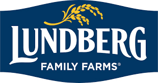 Lundberg Family Farms logo featuring a banner with their name and a wheat icon.