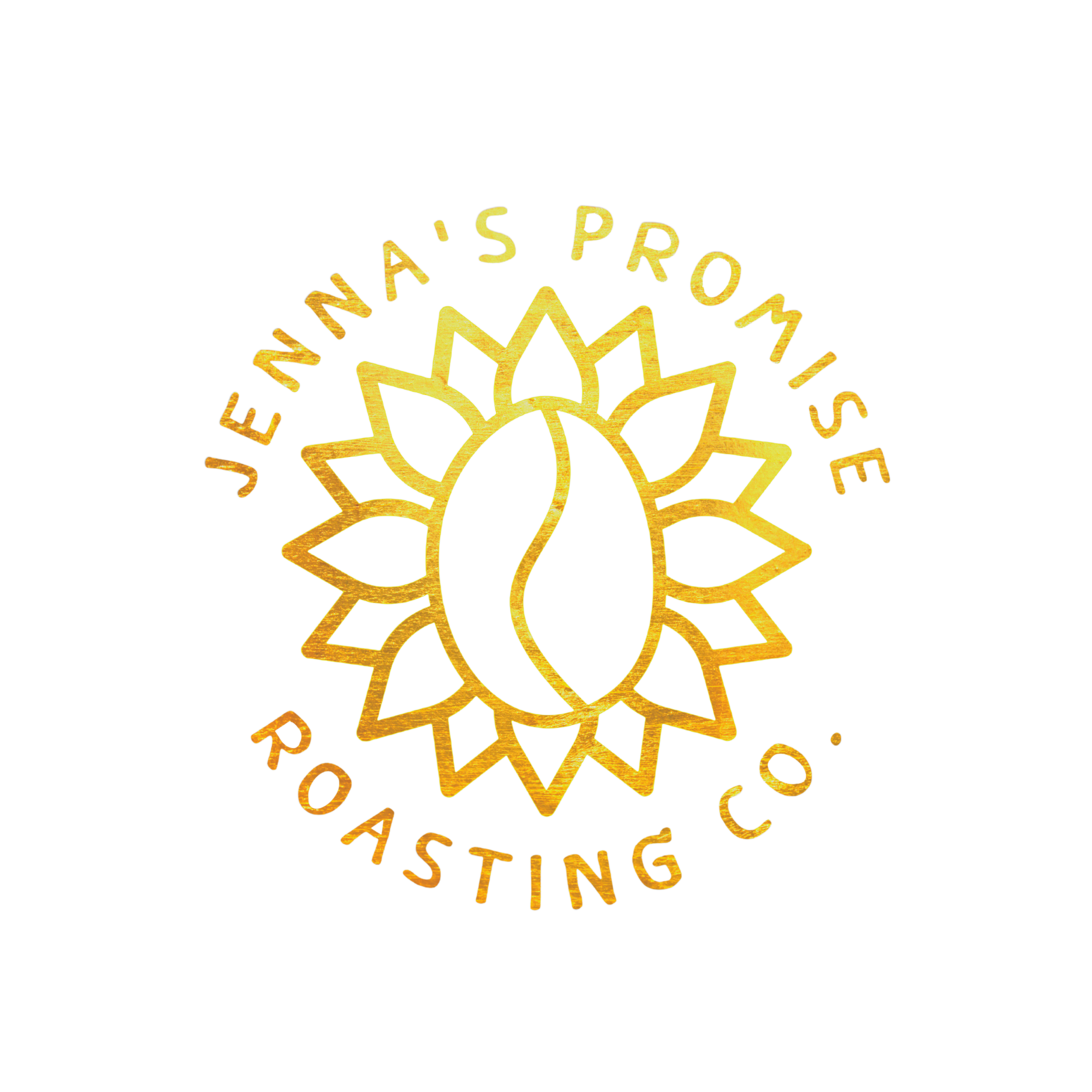 Jenna's Promise Roasting Company logo featuring a coffee bean