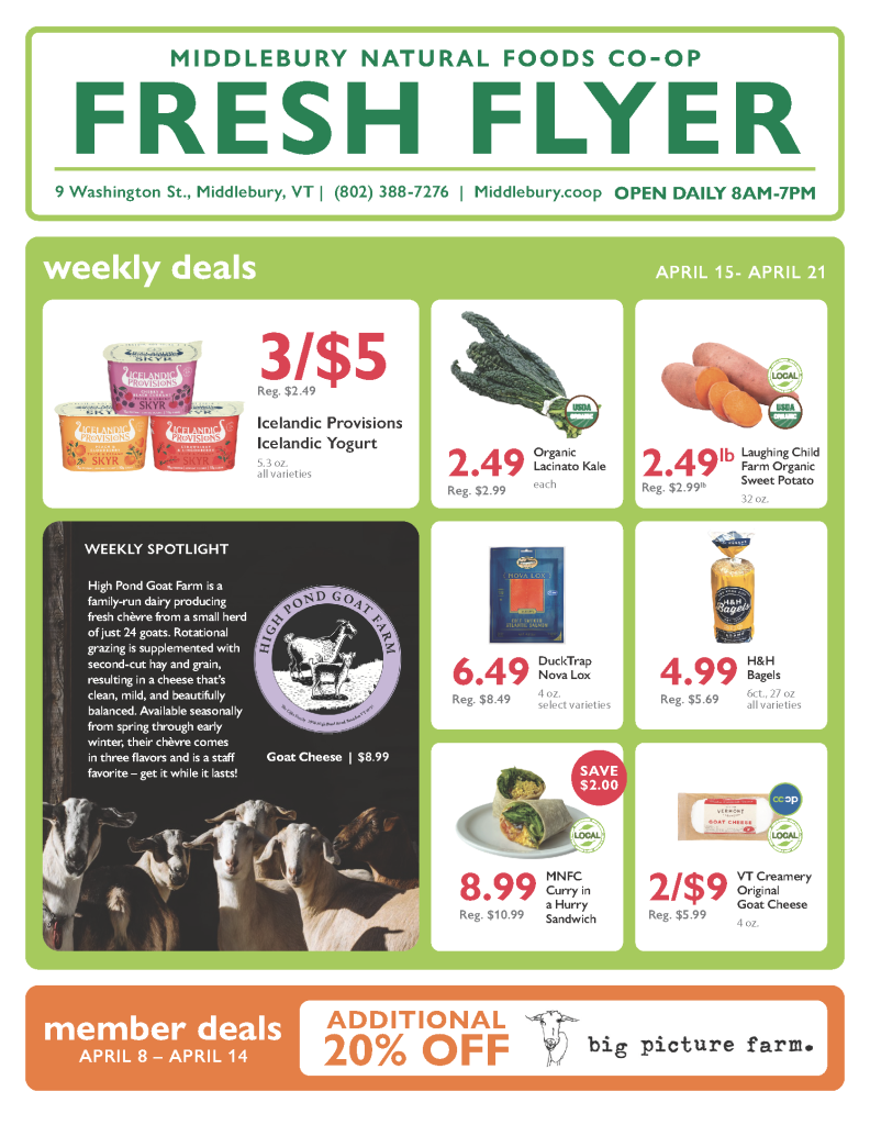 Weekly deals for April 15 through April 21