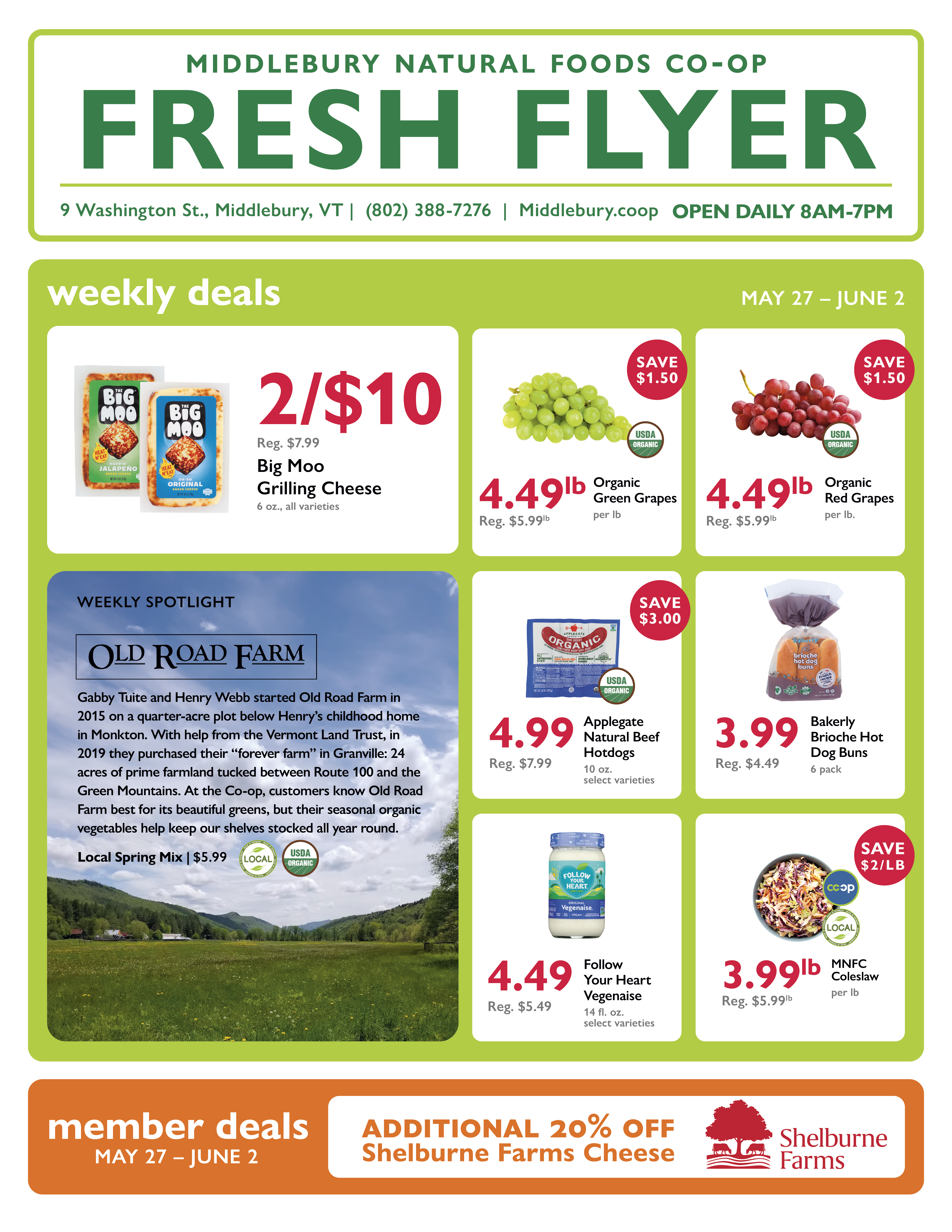 Middlebury Coop Fresh sale deals for the week of May 27, 2026