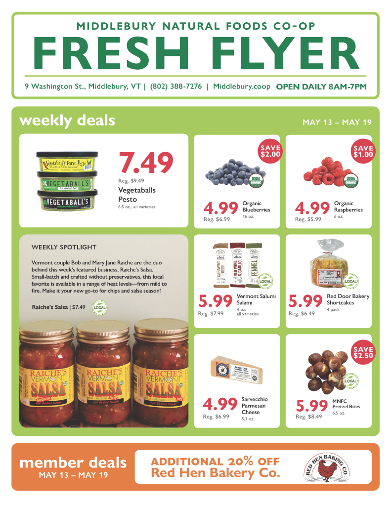 Middlebury Coop Fresh sale deals for the week of May 13, 2026