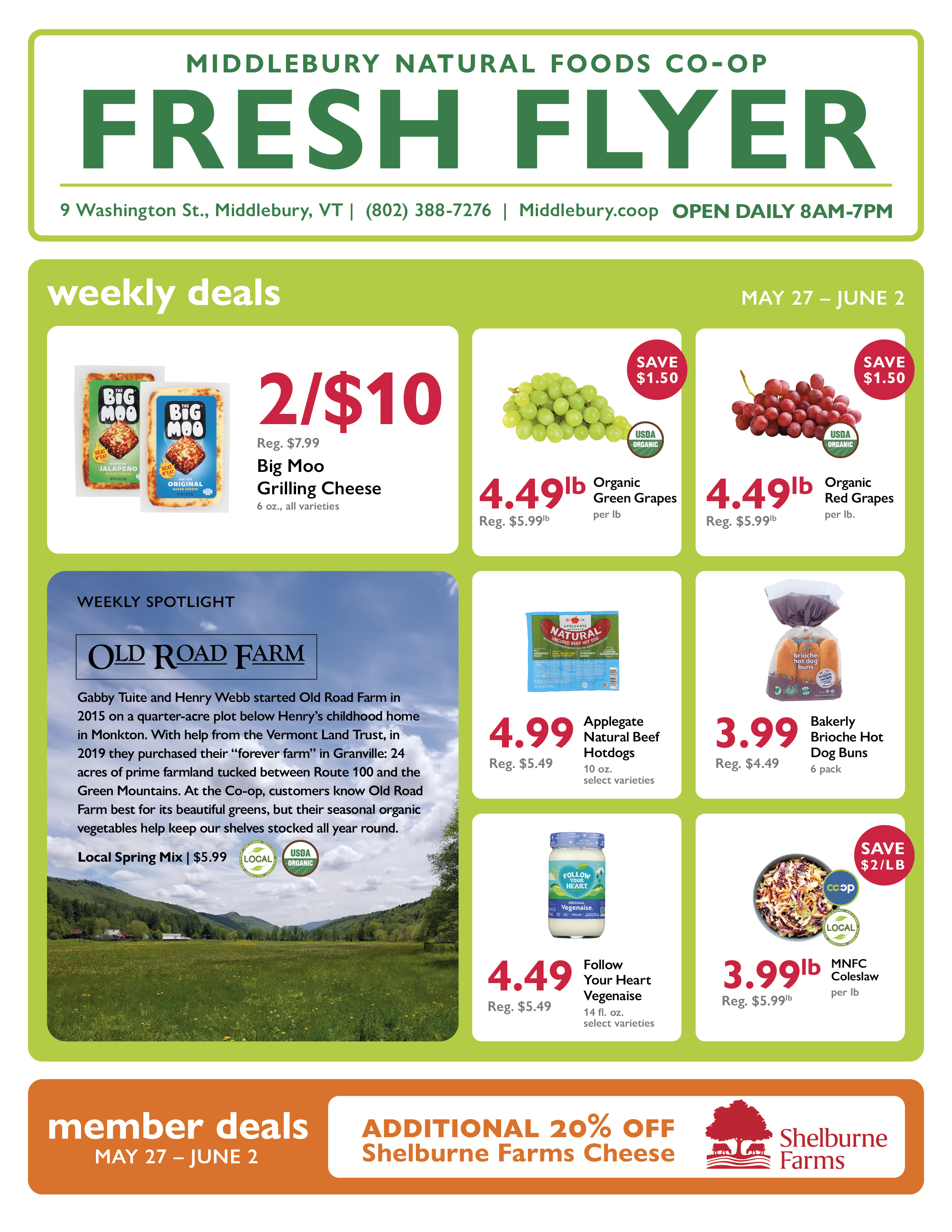 Middlebury Coop Fresh sale deals for the week of May 27, 2026
