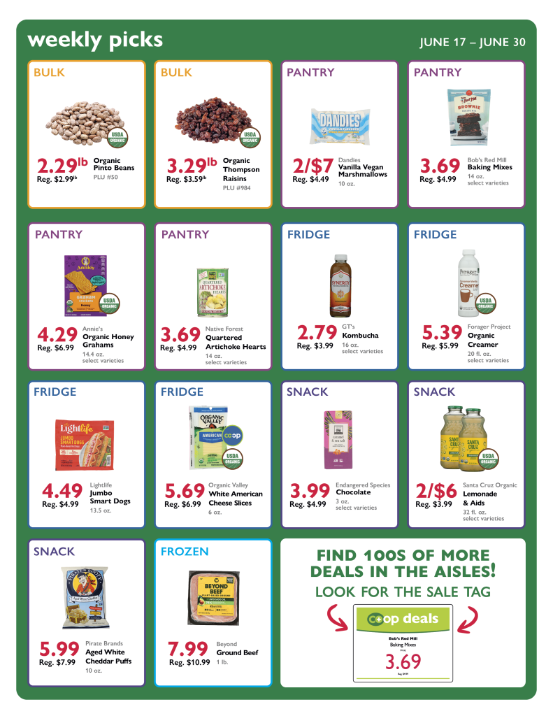Middlebury Coop NCG co-op deals sale selects for the week of June 24-30, 2026