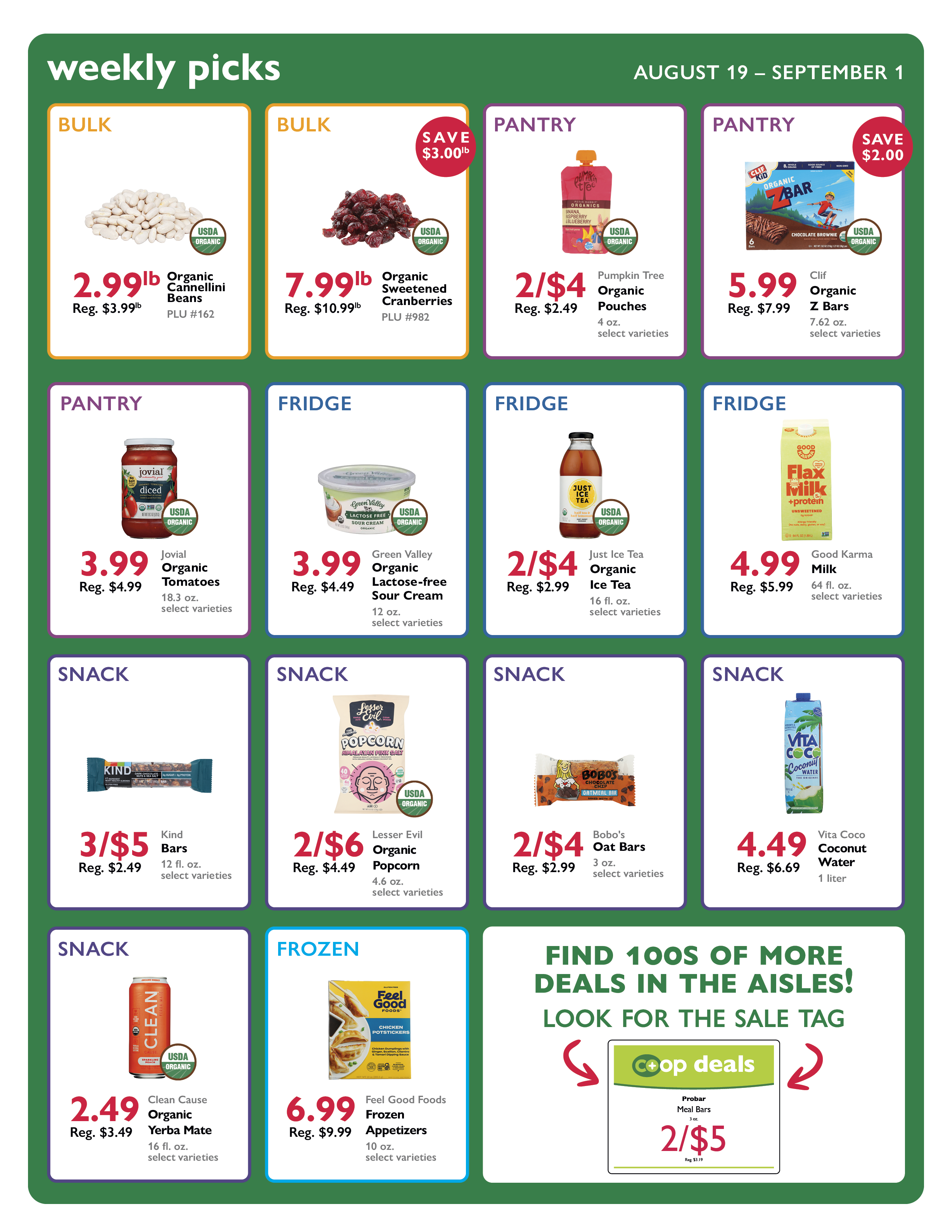 Middlebury Coop NCG co-op deals sale selects for the week of August 27 - September 1, 2026